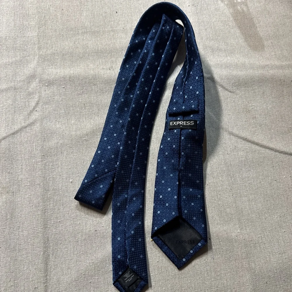 Express Dark Blue Dotted Men's Tie